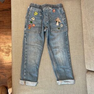 Mini Boden Pull On Patch Jeans